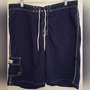 VTG Polo Ralph Lauren Men's Navy Drawstring Swim Trunks Sz XL